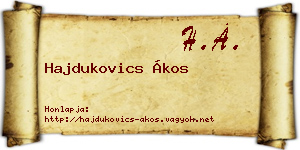 Hajdukovics Ákos névjegykártya