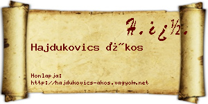 Hajdukovics Ákos névjegykártya